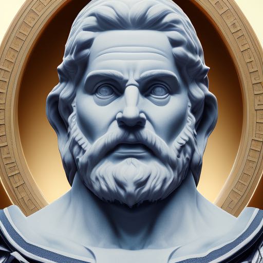 A bust of Satoshi, in the style of an Hellenistic sculpture. 